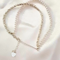 Danity Pearl Sterling Silver Heart Bracelet